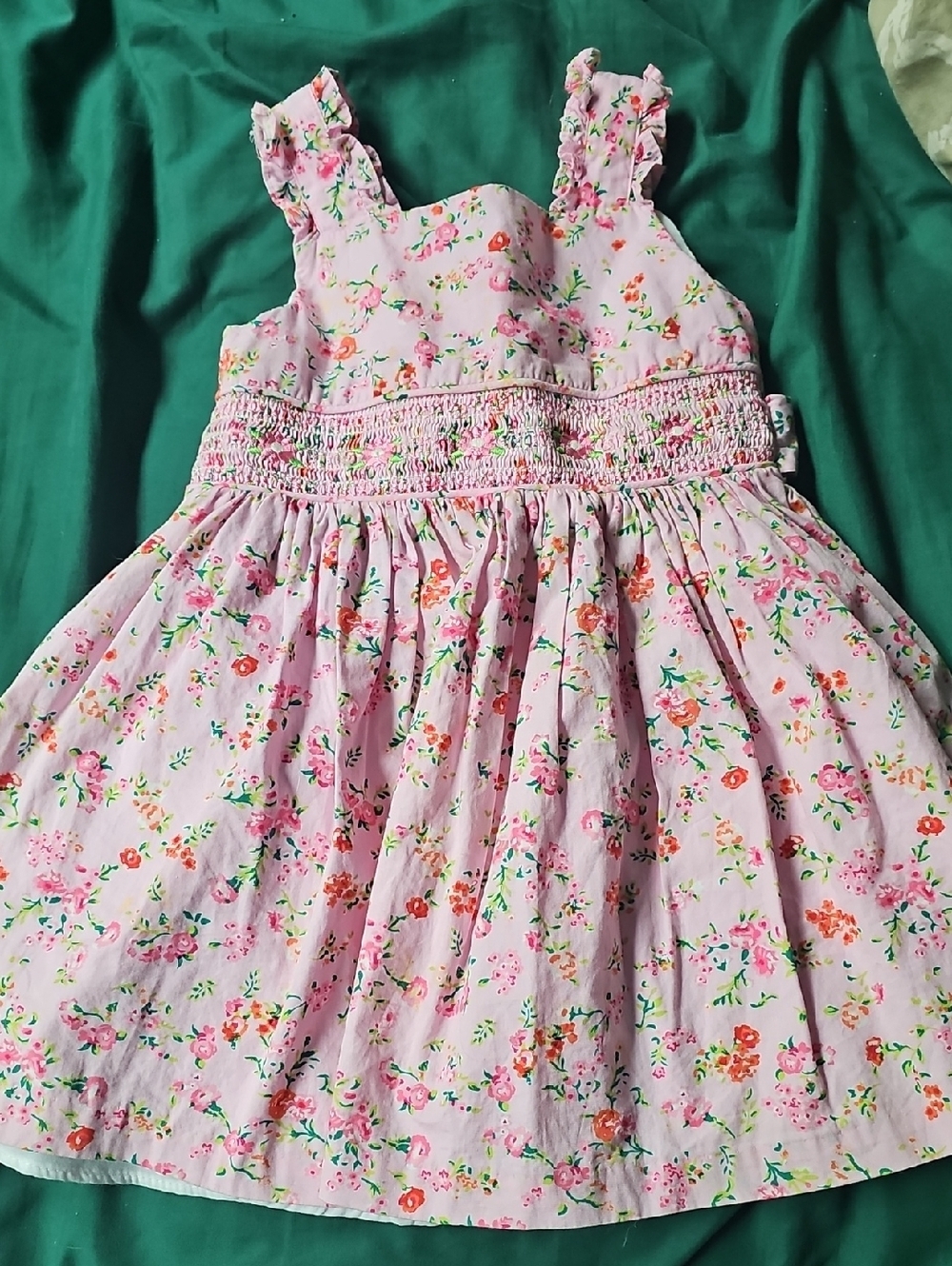 Bonnie Baby Pink Floral Smocked Sundress